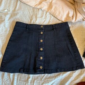 Forever 21 Black Button-Front Mini Skirt
